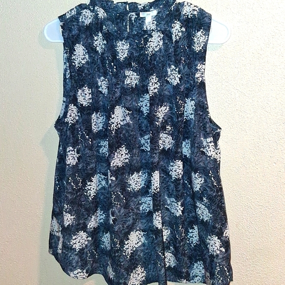 Joie Sleeveless Floral Black Gray White Top L - Picture 1 of 6